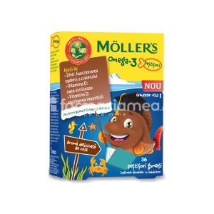 Moller s Omega 3 Pestisori Cola +3a x 36jeleuri
