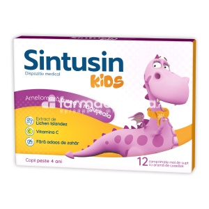 Sintusin kids, amelioreaza tusea si raguseala, de la 4 ani, 12 comprimate de supt, Zdrovit