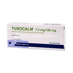 Tusocalm 7,5mg/120mg x 20cpr Arena
