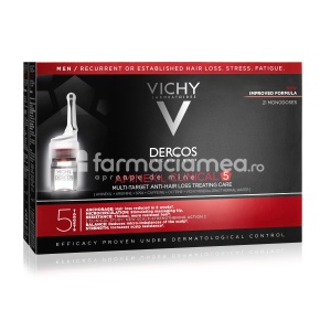 Vichy Dercos Aminexil Clinical 5 Tratament Impotriva Caderii Parului pt Barbati 6ml x 21fi