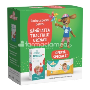 Alinan Uractiv sirop, 150 ml + Alinan Servetele umede, 56 de bucati, Fiterman Pharma