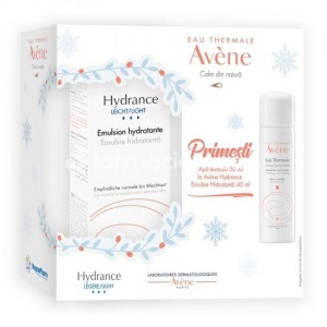 Avene Hydrance Legere Emulsie hidratanta, 40 ml + Apa Termala Spray, 50 ml Cadou