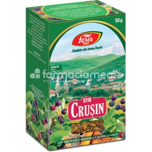 Ceai Crusin cu Lemn Dulce D116, sustine sanatatea intestinala, ajuta digestia, 50g, Fares