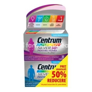 Centrum Silver 50+ Women x 30cpr+Centrum Silver 50+ Men x 30cpr Pachet