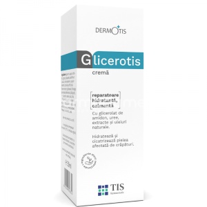 Crema reparatoare Glicerotis, hidratanta si calmanta, favorizeaza cicatrizarea crapaturilor care se formeaza la nivelul pielii uscate, 50ml, Tis Farmaceutic