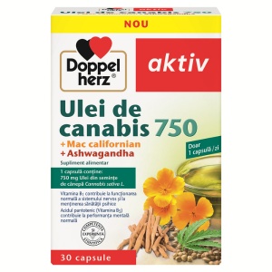 Doppelherz Aktiv Ulei Canabis 750mg+Mac Californian+Ashwagandha x 30cps