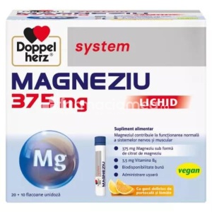 Doppelherz System Magneziu Lichid Vegan 375mg x 20fl+10fl