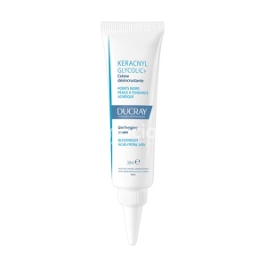 Ducray Keracnyl Glycolic + Crema dezincrustanta, ten cu tendinta acneica, deblocheaza porii, elimina punctele negre, netezeste textura pielii, 9 ani +, 30ml