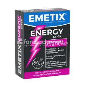 Emetix Energy Stick ,10 plicuri orodispersabile, Fiterman