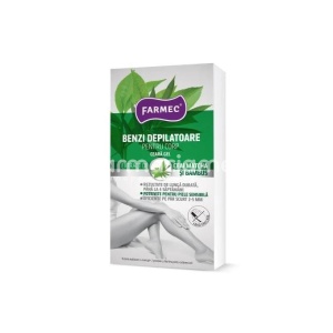 Farmec Benzi Depilatoare Corp Ceara Gel Ceai Matcha si Bambus x 16buc