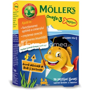 Moller s Omega 3 Pestisori Lamaie si Portocale x 36jeleuri