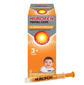 Nurofen Copii Portocale +3l 100mg/5ml susp orala 100ml Reckitt - Img 2