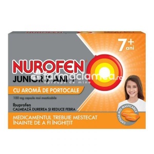 Nurofen Jr 7ani+ Portocale 100mg x 12cps moi mast Reckitt