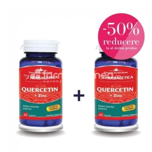 Quercetin si Zinc Pachet, 60 capsule + 60 capsule-50%, Herbagetica
