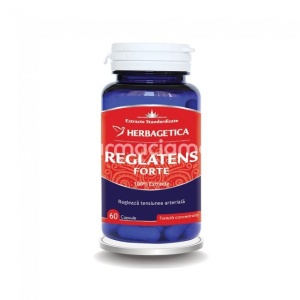 Reglatens forte, reduce hipertensiunea arteriala, 60 capsule, Herbagetica