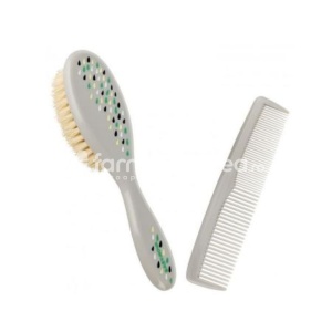 Set Pieptene + Perie din par natural 33225, BabyNova - Img 2