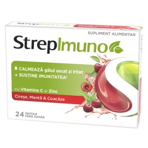 StrepImuno Cirese Menta si Coacaze x 24pastile Reckitt