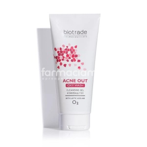 Acne out oxy wash gel curatare, indicat in ameliorarea acneei, 200ml, Biotrade