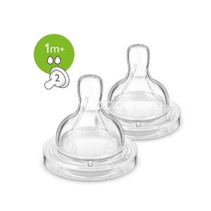 Avent Tetina Classic Anticolici Airflex 2 orificii 1+, 2 bucati