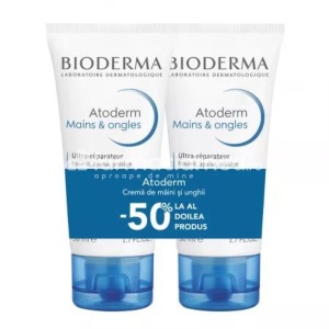 Bioderma Atoderm Pachet Crema de maini si unghii, 50 ml + 50 ml