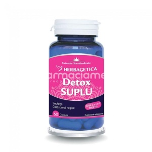 Detox Suplu detoxifica si ajuta la slabire, 60 capsule, Herbagetica
