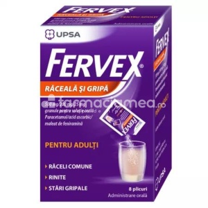 Fervex Raceala si Gripa pt Adulti 500mg/200mg/25mg x 8plic Upsa