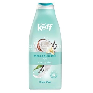 Gel de dus cu parfum de vanilie si cocos, Sano Keff Coconut Vanilla, 500ml
