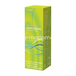 Herbaflu lavaj nazal, recomandat pentru mentinerea sanatatii mucoasei nazale, umezeste mucoasa nazala, indeparteaza impuritatile, fluidifica secretiile nazale, 10 ml, Biofarm