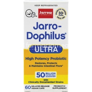 Jarro-Dophilus Ultra, probiotic, ofera suport in refacerea si mentinerea bunei functionari a florei microbiene, 60 capsule vegetale, Secom
