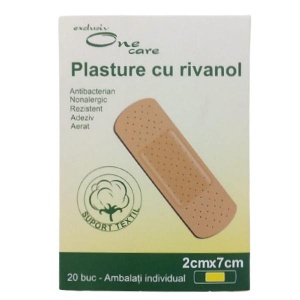 ONE CARE Plasture cu rivanol 2x7cm x 20buc