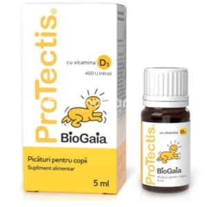 Protectis picaturi probiotice pentru copii cu Vitamina D3, 5 ml, BioGaia