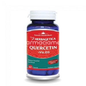 Quercetin si Vitamina D3, 60 capsule, Herbagetica