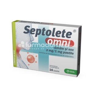 Septolete Omni 3mg/1mg Lamaie si Soc x 16pastile Krka