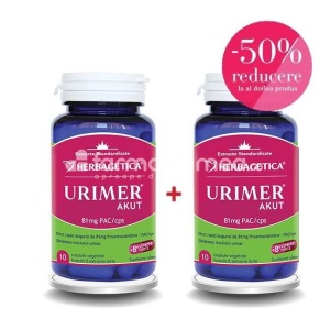Urimer akut, infectii urinare, elimina disconfortul urinar, efect antioxidant, efect analgezic, Pachet 10 capsule + 10 capsule, Herbagetica - Img 1