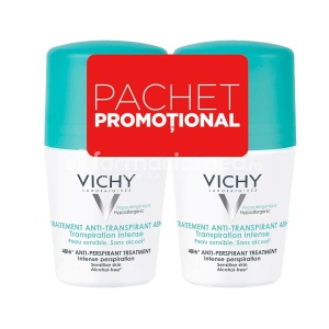 Vichy Deo Bipack Roll on Antiperspirant 48h Parfum 50ml Pachet Promotional