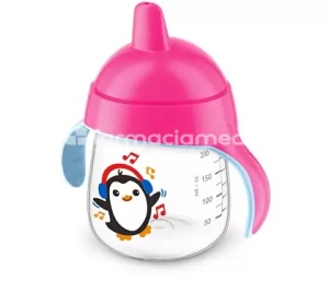 Avent Cana cu tetina de formare, transparenta, roz 12+, 260ml - Img 3