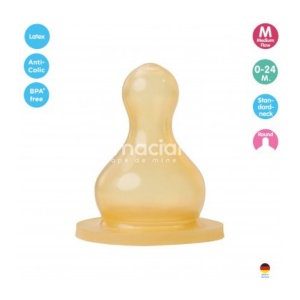 BABY NOVA Tetina latex, rotunda, mArimea M lapte, 0-24 luni, 2 bucati