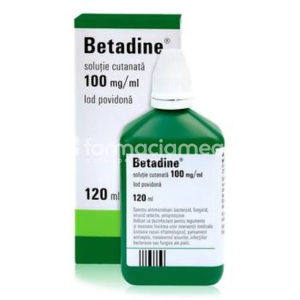 Betadine Solutie 10% sol cut 120ml Egis