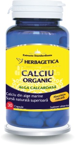Calciu Organic pentru dinti si oase sanatoase, 30 capsule, Herbagetica