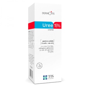 Crema cu uree 15% DermoTis, cu efect emolient, reepitelizant si cicatrizant, indicata pentru piele foarte uscata, 50ml, Tis Farmaceutic
