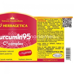 Curcumin95 C3 Complex supliment antiinflamator, 30 capsule, Herbagetica - Img 3