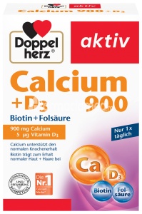 Doppelherz Aktiv Calciu 900+D3+Biotina+Acid Folic x 30cpr