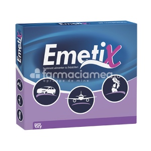 Emetix, recomandat in stari de greata si voma, combate cu succes starile de greata si voma de orice natura si are efect rapid 20 comprimate, Fiterman Pharma