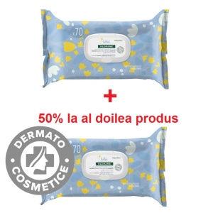 Klorane Bebe Servetele Umede Calmante x 70buc Pachet 1+1 50%