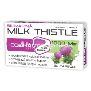 Milk Thistle Silimarina+Colina 1000mg x 30cpr Zdrovit