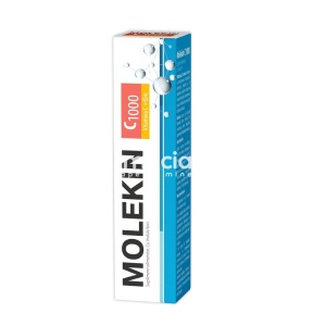 Molekin C 1000mg + Zn, sprijina sistemul imunitar, 20 comprimate efervescente, Zdrovit