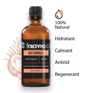 Niavis Ulei caprilis (Ulei de cocos fractionat), hidrateaza, calmeaza, regenerant si efect anti rid, 100 ml