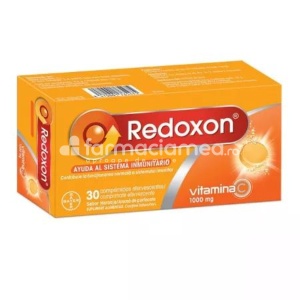 Pachet Redoxon Vitamina C 1000 mg cu aroma de portocala, 1+1, 30+30 comprimate efervescente, Bayer