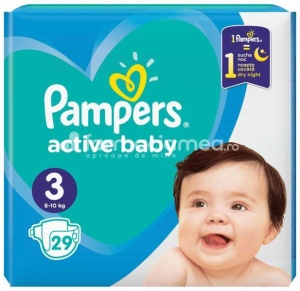 PAMPERS 3 Active Baby 6-10kg, 29 buc