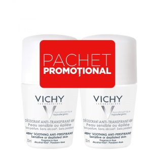 Vichy Deo Bipack Roll on fara Parfum 48h 50ml Pachet Promotional